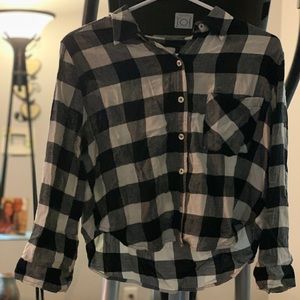 Forever 21 Plaid Shirt Flannel Cropped